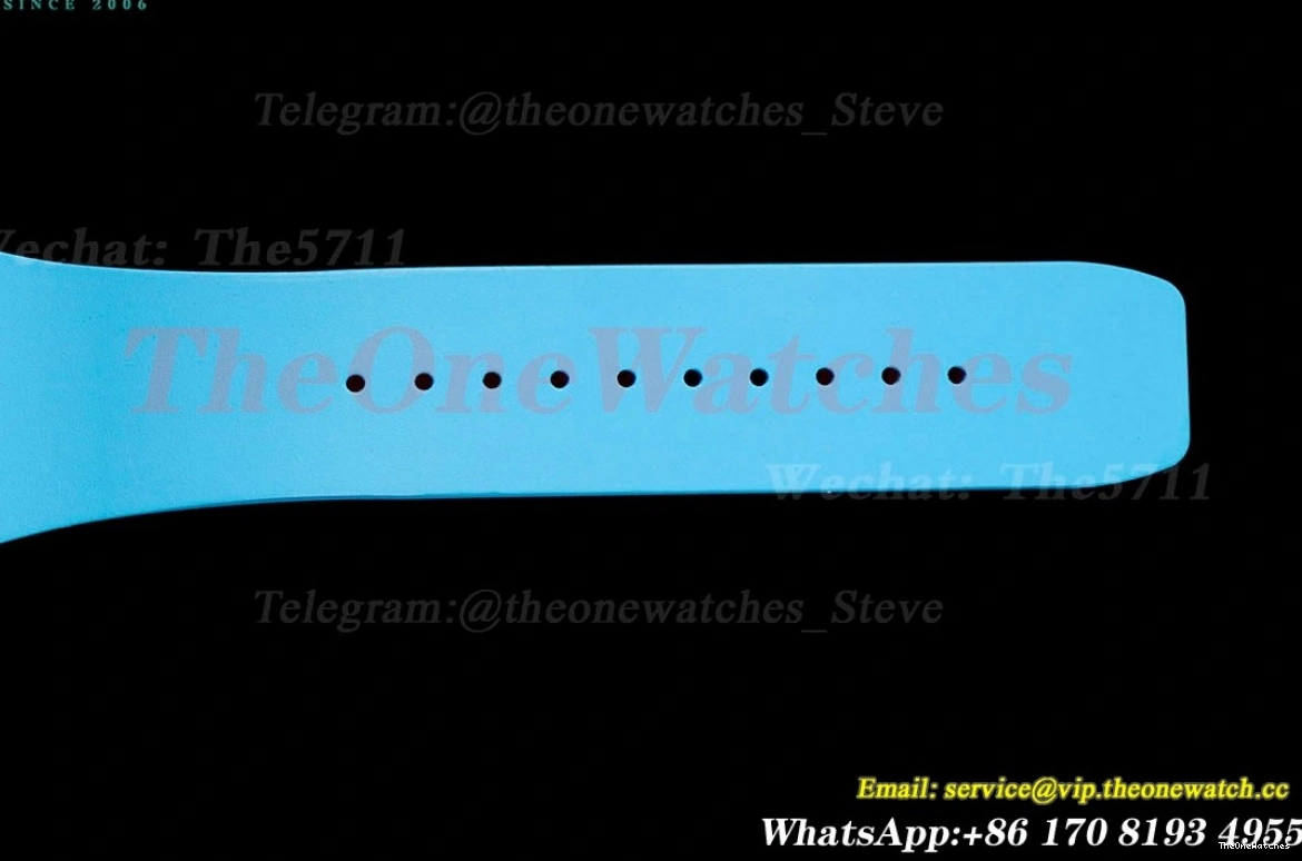 Blue Rubber Dial RMF Skeleton RM56-01 44mm on Strap Tourb 0513